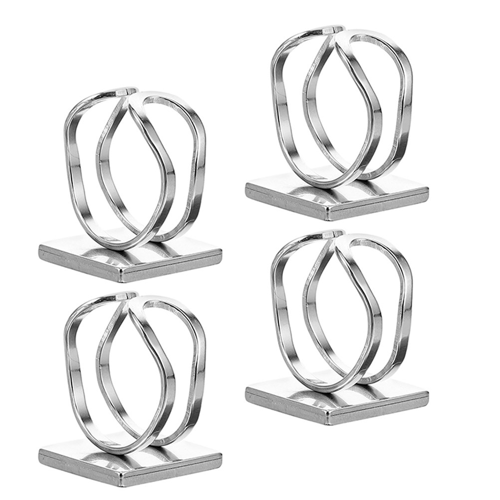 Jewelry Making Gemstones - 4 Stück quadratische Ringrohlinge aus Edelstahl