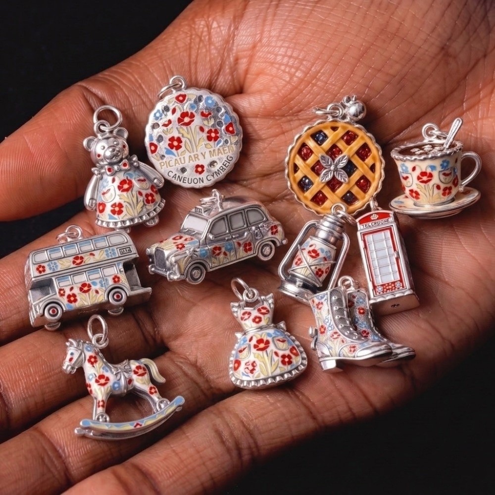 Jewelry Making London - Schicke Cartoon-Anhänger aus Edelstahl, Miniatur-Emaille-Material, Schmuckherstellung,