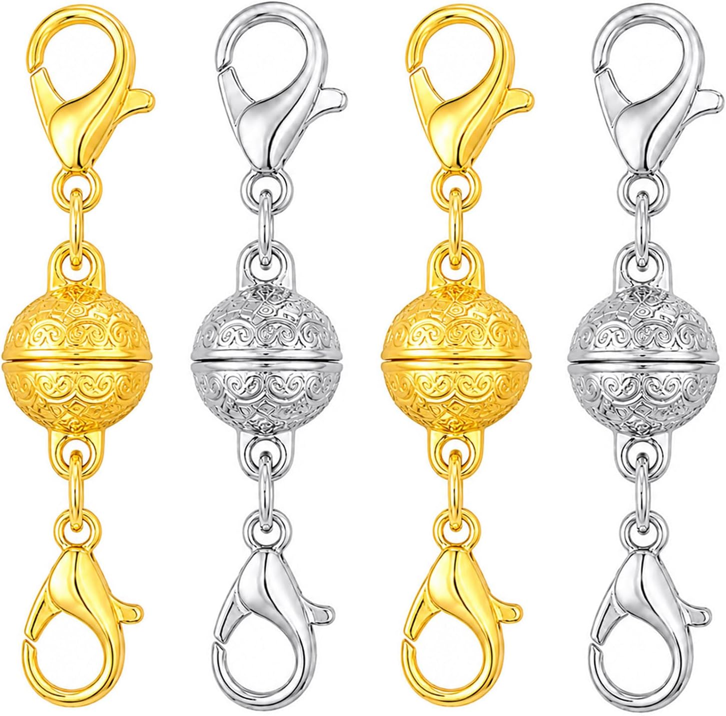 Lobster Clasp Silver - Magnetischer Halskettenverschluss mit Karabinerverschluss, Gold und