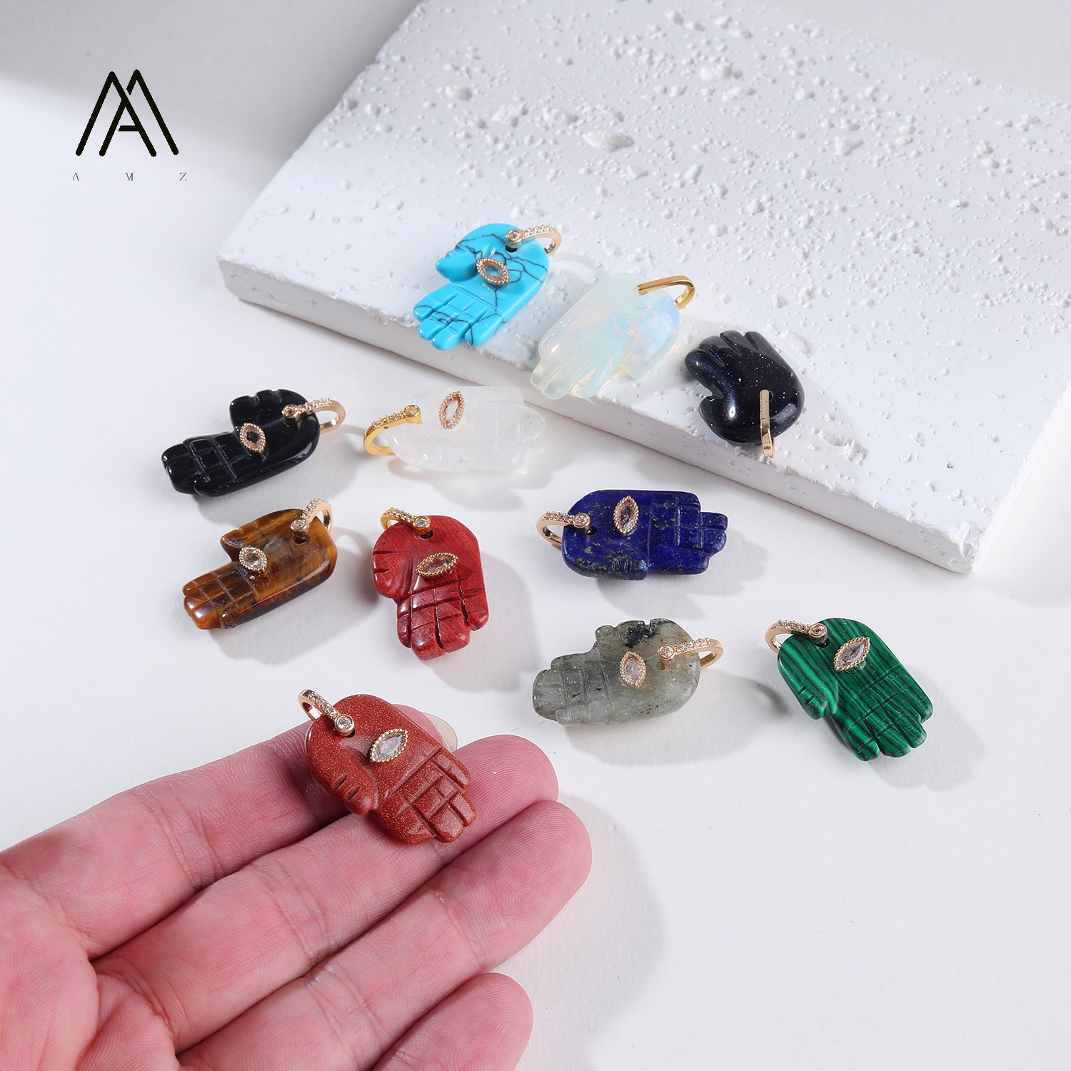 1/3/5/10 Stück Hamsa Fatima Ha – Jewelry Making Gemstones Bewertung und Preis